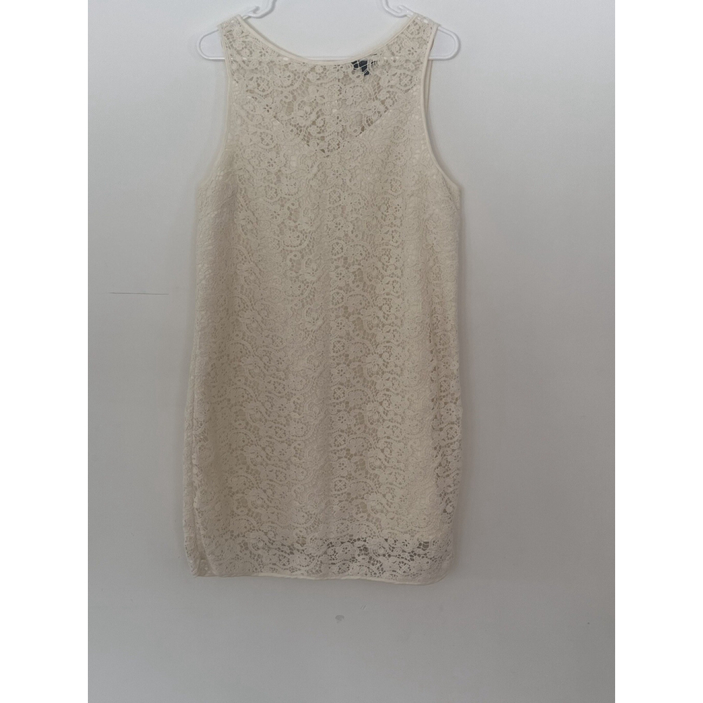 The Limited Brand Dress Ivory Crochet Sleeveless size 12 Midi‎ Lined VINTAGE
